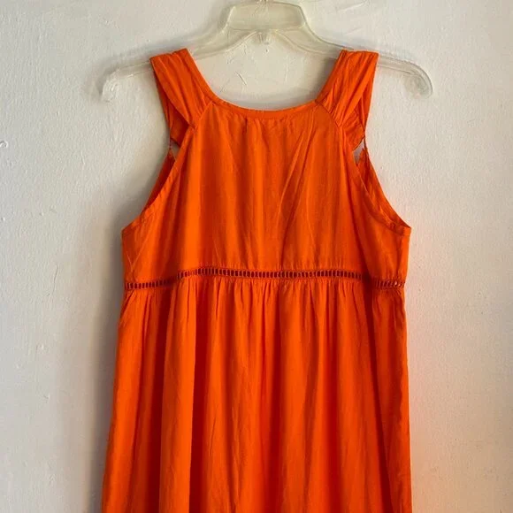 Roberta Freymann Beautiful Bright Orange Summer Maxi  Dress - Picture 8 of 11